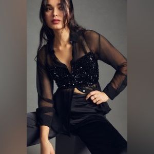 BY ANTHROPOLOGIE SEQUIN BRALETTE
Style No.  78901345, Color:  BLACK, Size:  M